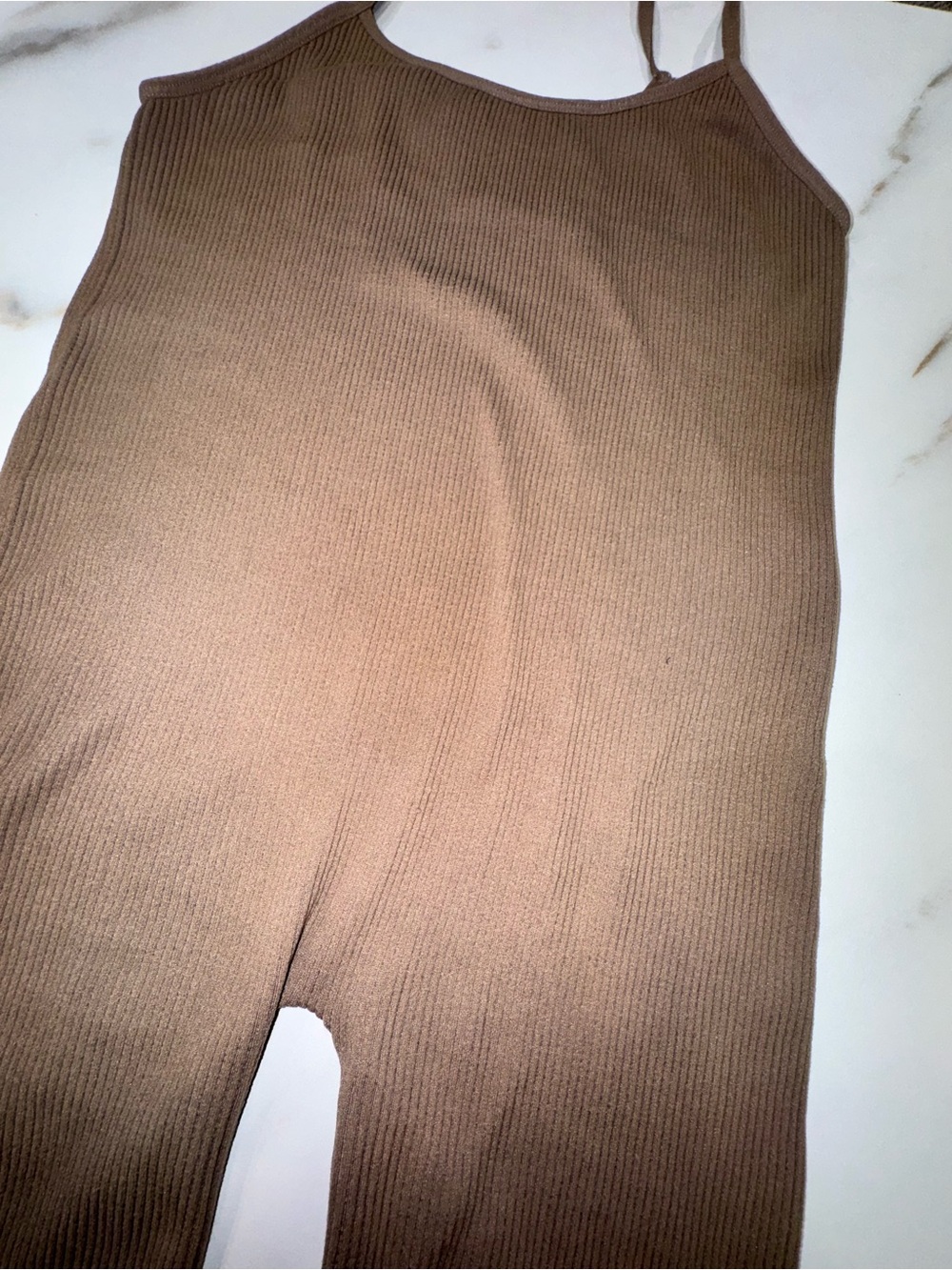 Zara Ribbed Brown Jumpsuit Romper